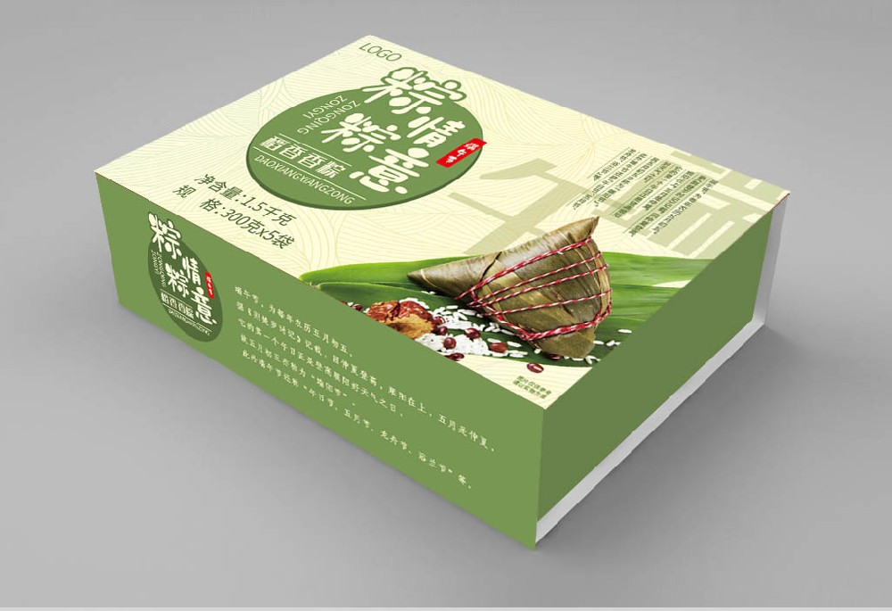端午粽(zòng)子抽拉盒(hé)包裝(zhuāng)效果圖